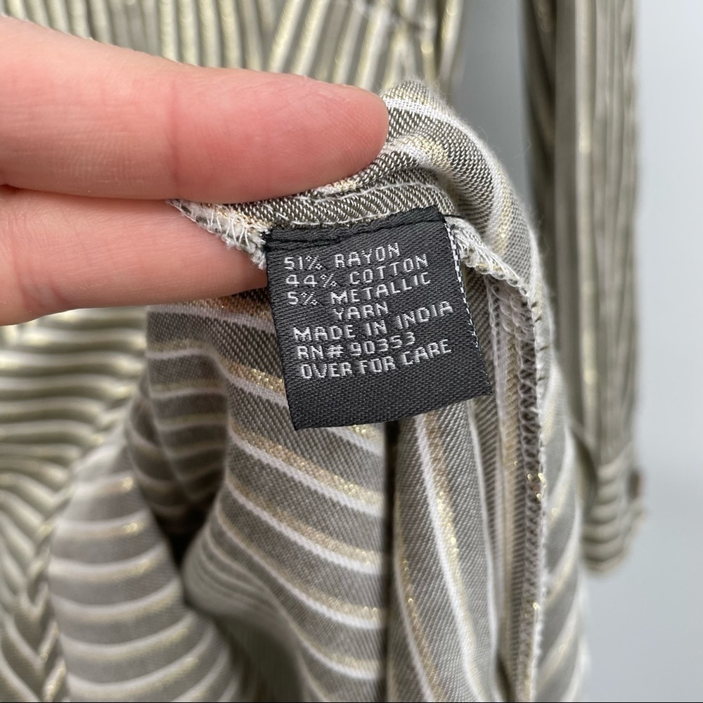 J Glee Olive Green & White Striped T Shirt Dress - Picture 14 of 14